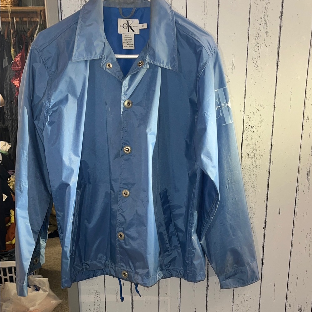 Vintage 90’d Calvin Klein Light Blue Windbreaker Jacket